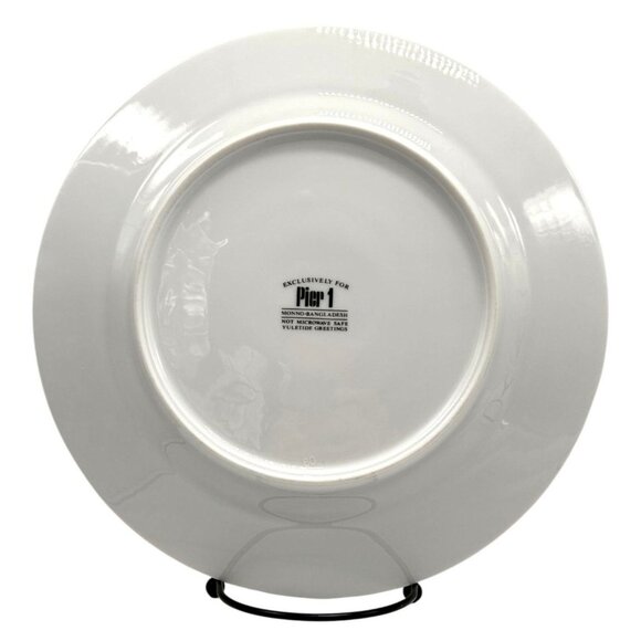 Pier 1 Imports Yuletide Greeting 2-Dinner Plates 10.5" 2-Soup Bowls 9.25" - Picture 4 of 10